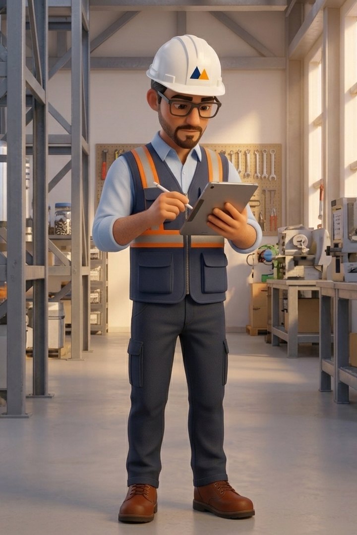 Asesor de Big Consultores registrando una inspección técnica en tablet